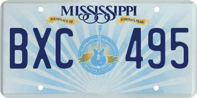 MS license plate BXC495
