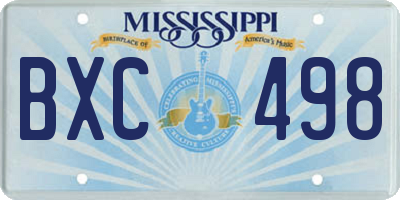 MS license plate BXC498