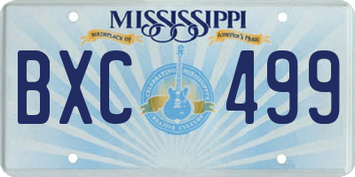 MS license plate BXC499