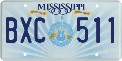 MS license plate BXC511