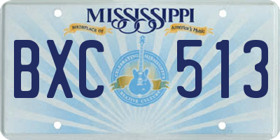 MS license plate BXC513
