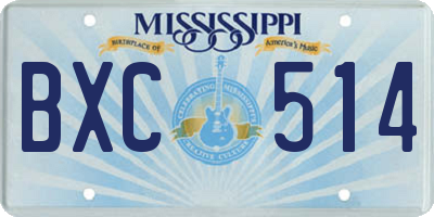 MS license plate BXC514