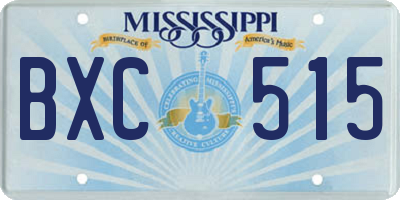 MS license plate BXC515