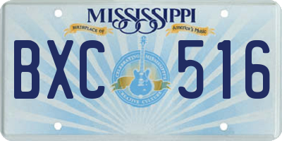 MS license plate BXC516