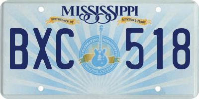 MS license plate BXC518