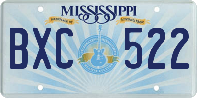 MS license plate BXC522