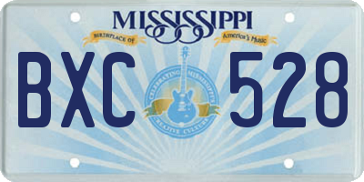 MS license plate BXC528