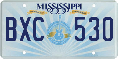 MS license plate BXC530