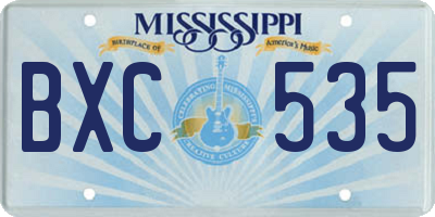 MS license plate BXC535