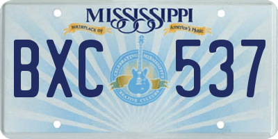 MS license plate BXC537