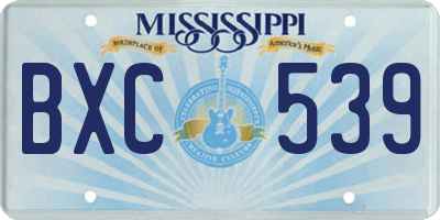 MS license plate BXC539
