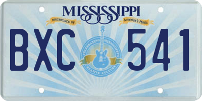 MS license plate BXC541
