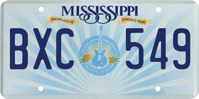MS license plate BXC549