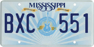 MS license plate BXC551