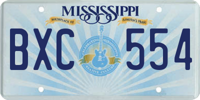 MS license plate BXC554