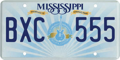 MS license plate BXC555