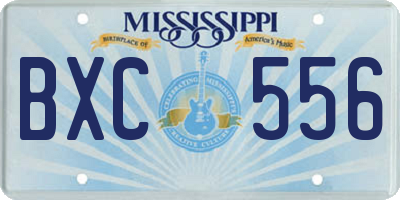 MS license plate BXC556