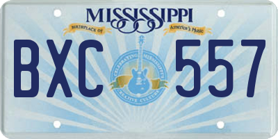MS license plate BXC557