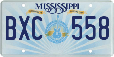 MS license plate BXC558