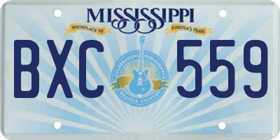 MS license plate BXC559