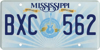 MS license plate BXC562