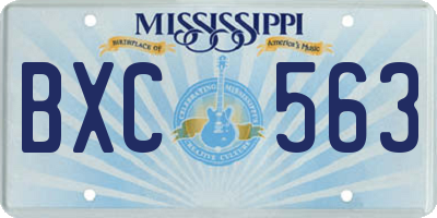 MS license plate BXC563