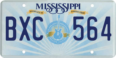 MS license plate BXC564
