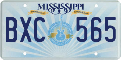 MS license plate BXC565