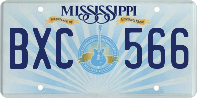 MS license plate BXC566