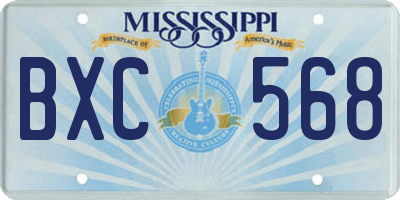 MS license plate BXC568