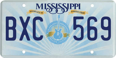 MS license plate BXC569