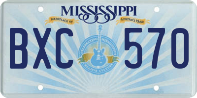 MS license plate BXC570
