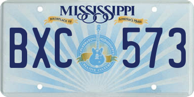 MS license plate BXC573