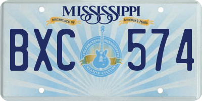 MS license plate BXC574