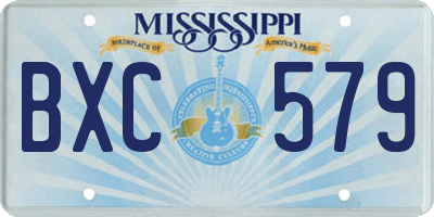 MS license plate BXC579