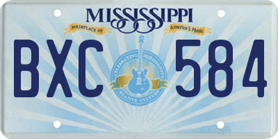 MS license plate BXC584