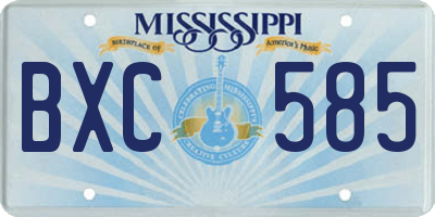 MS license plate BXC585