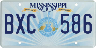 MS license plate BXC586