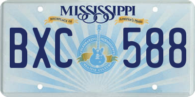MS license plate BXC588