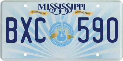 MS license plate BXC590