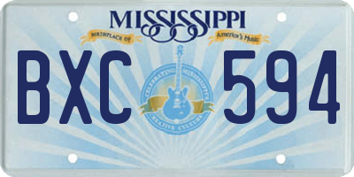 MS license plate BXC594