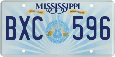 MS license plate BXC596