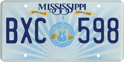 MS license plate BXC598