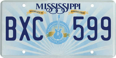 MS license plate BXC599