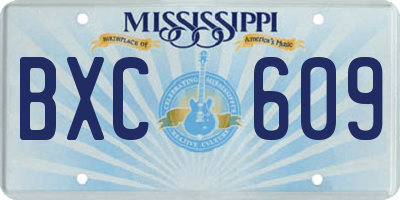 MS license plate BXC609