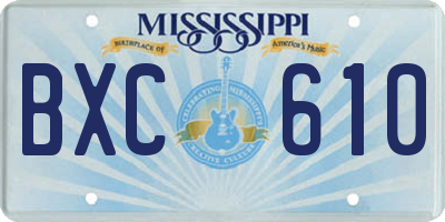 MS license plate BXC610