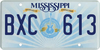MS license plate BXC613