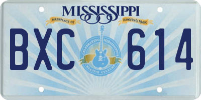 MS license plate BXC614