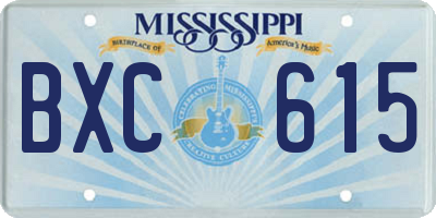 MS license plate BXC615