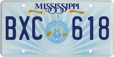 MS license plate BXC618